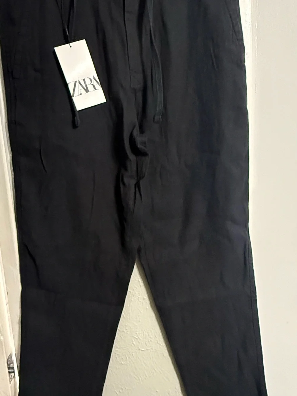 Zara Black Drawstring pant Trousers